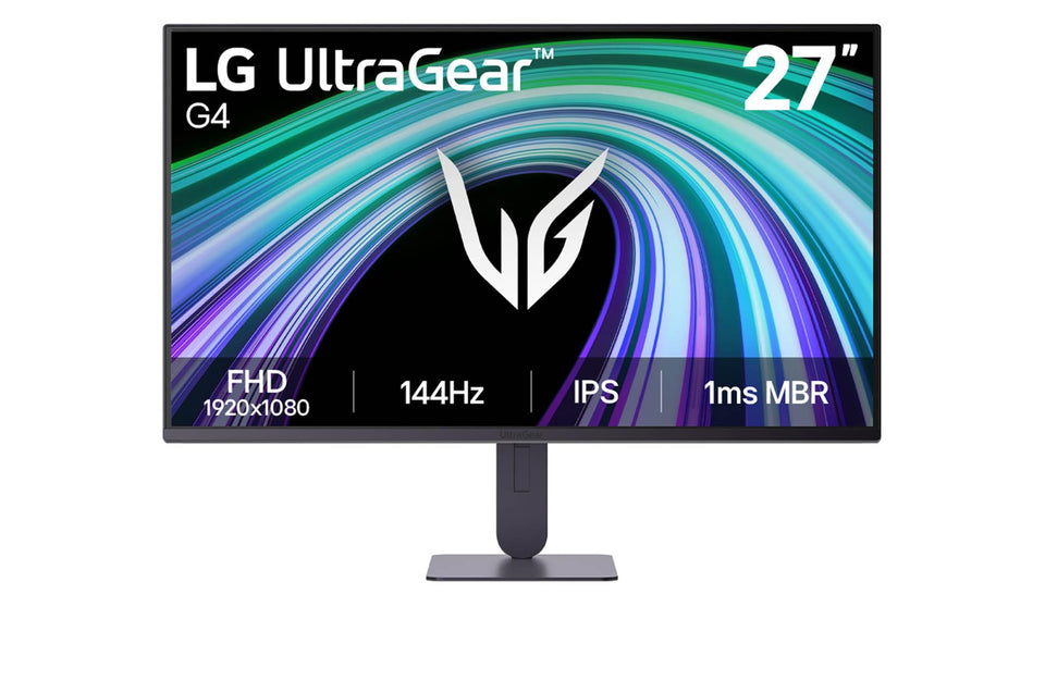 LG 27G414B-B front view showing slim bezel for immersive gaming setup