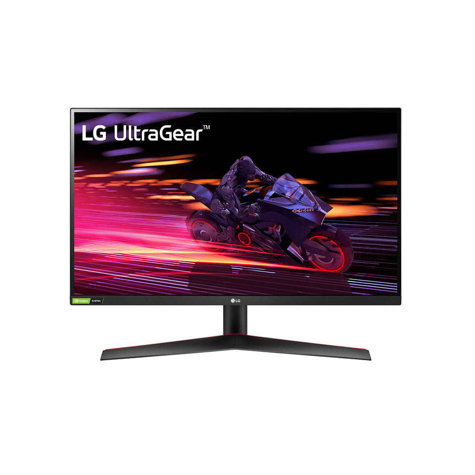 LG 27GP700-B front view highlights immersive borderless display with vibrant color.