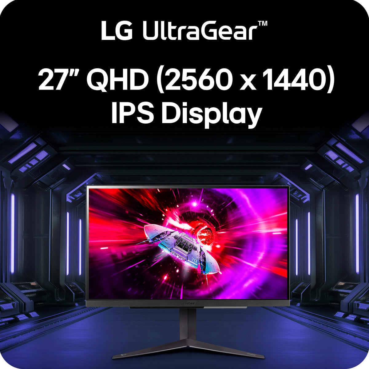 LG 27GR83Q-B borderless front design enhances immersive desk setup.