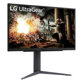 LG 27GS75QX-B G-SYNC compatible badge signals tear-free gameplay.