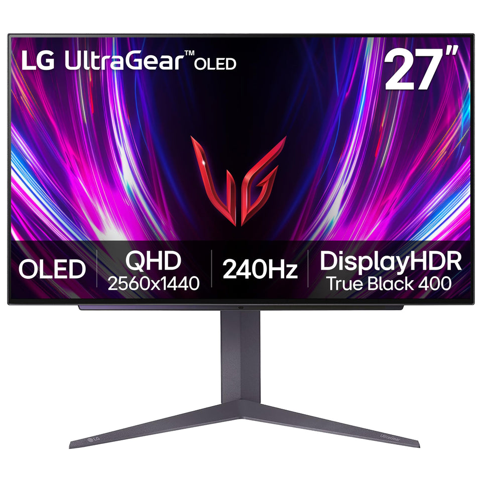 LG 27GS93QE Ultragear OLED panel close-up with rich contrast