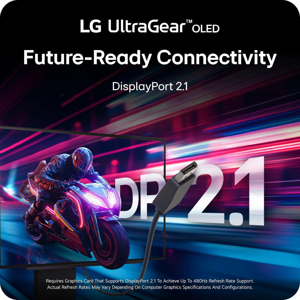 LG 27GX790A-B DP 2.1 connectivity highlights future-ready data transfer