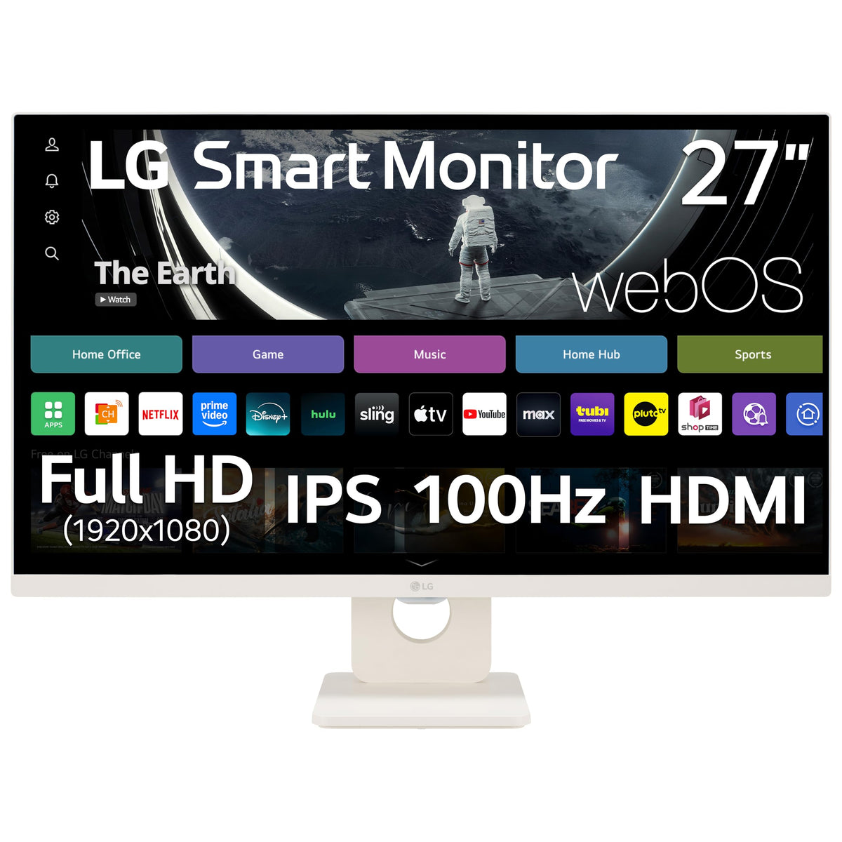 LG 27U511SA-W front view with slim bezels for a clean desk setup