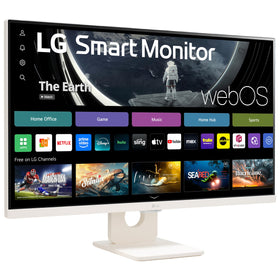 LG 27U511SA-W tilt stand showing adjustable viewing angle for comfort