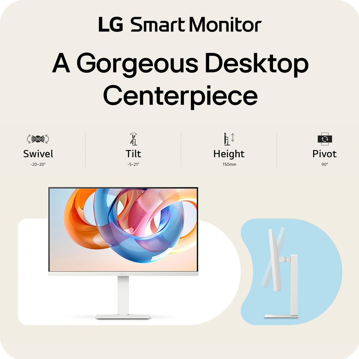 LG 27U730SA-W built-in speakers provide tidy audio