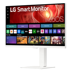 LG 27U730SA-W side view emphasizes slim profile for desk space