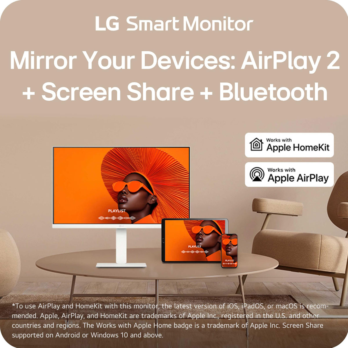 LG 27U730SA-W workstation setup with laptop connected via USB-C