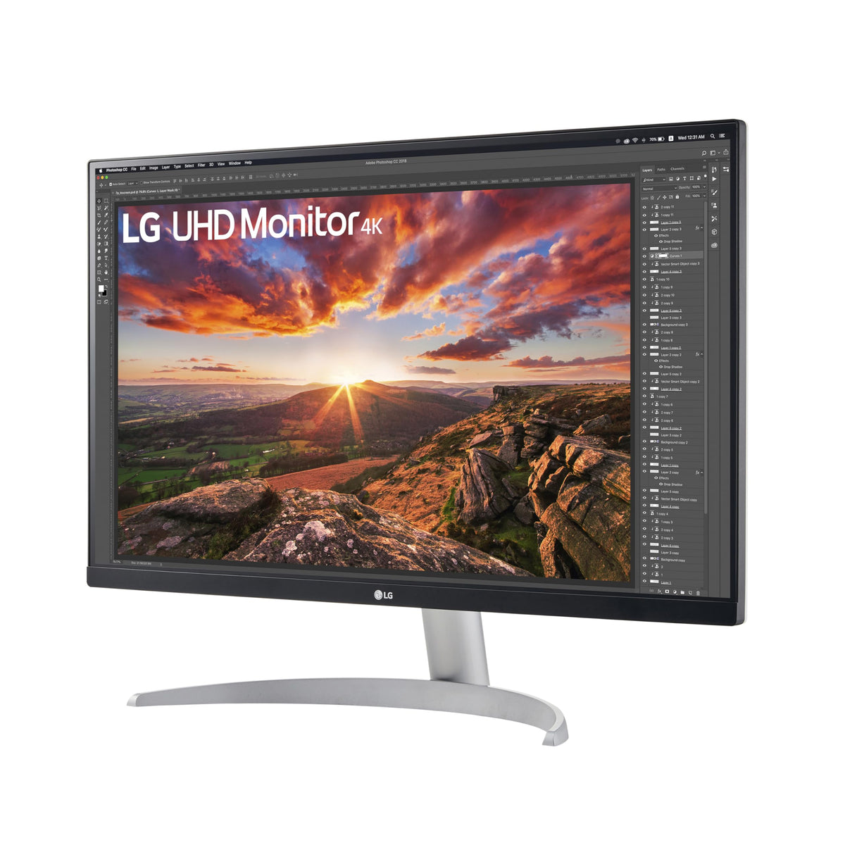 LG 27UP600-W HDR display delivers vivid colors and strong brightness for entertainment.