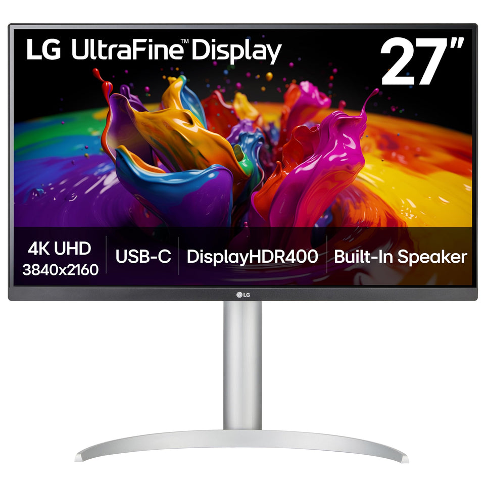 LG 27UP850K-W 4K monitor with crisp detail and vibrant color for multitasking.