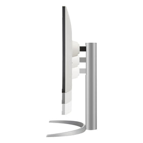 LG 27UP850K-W Ergonomic stand offers height tilting and pivot adjustments.