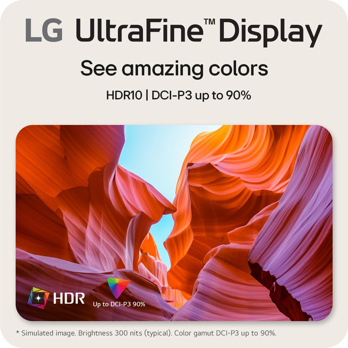 LG 27US500-W HDR10 content shows vivid colors and contrast.