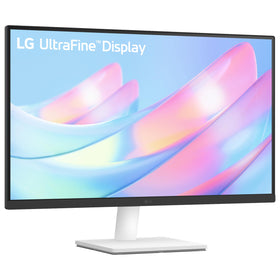 LG 27US500-W white front view adds a sleek desk aesthetic.