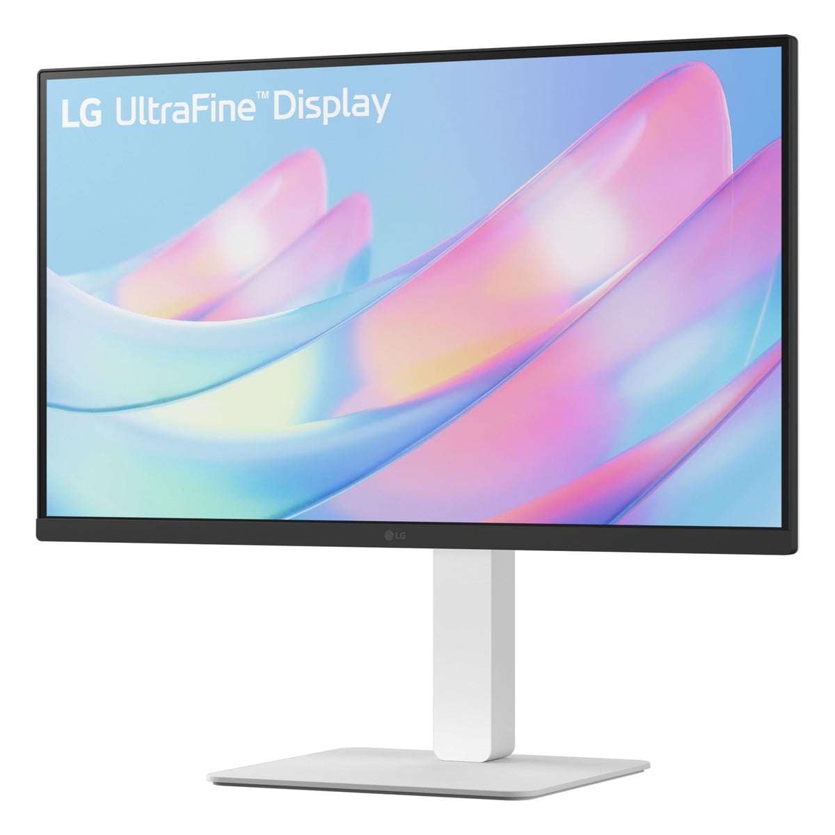 LG 27US550-W adjustable stand allows tilt, height, swivel, and pivot for ergonomic comfort