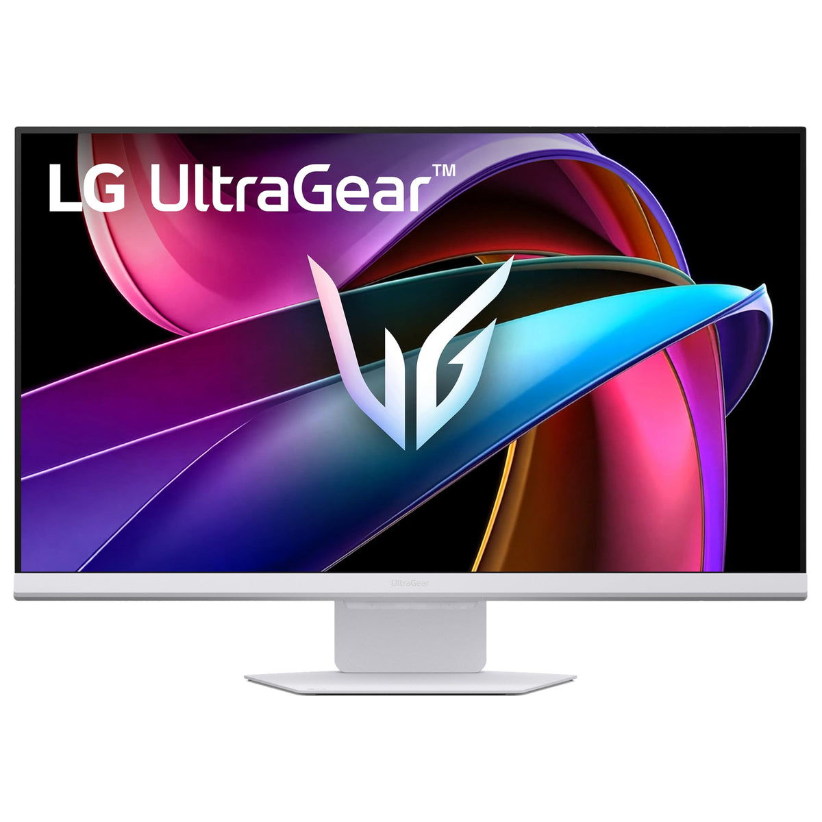 LG 32G810SA-W built-in speakers and headphone jack for all-in-one use.