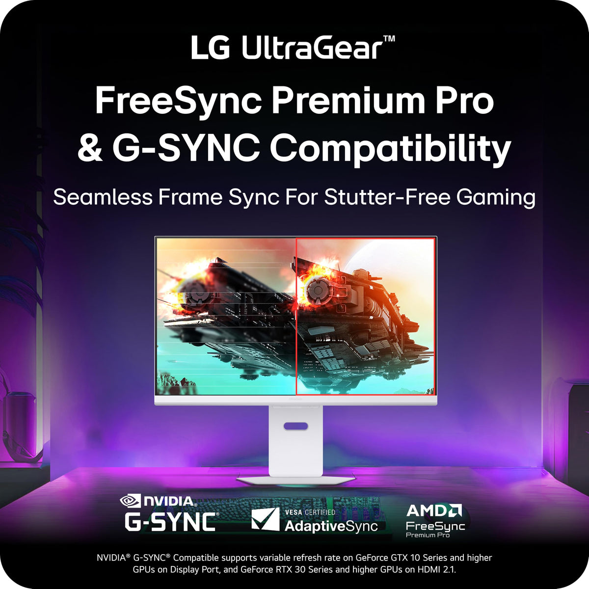 LG 32G810SA-W HDR 400 enhances contrast and brightness in games.