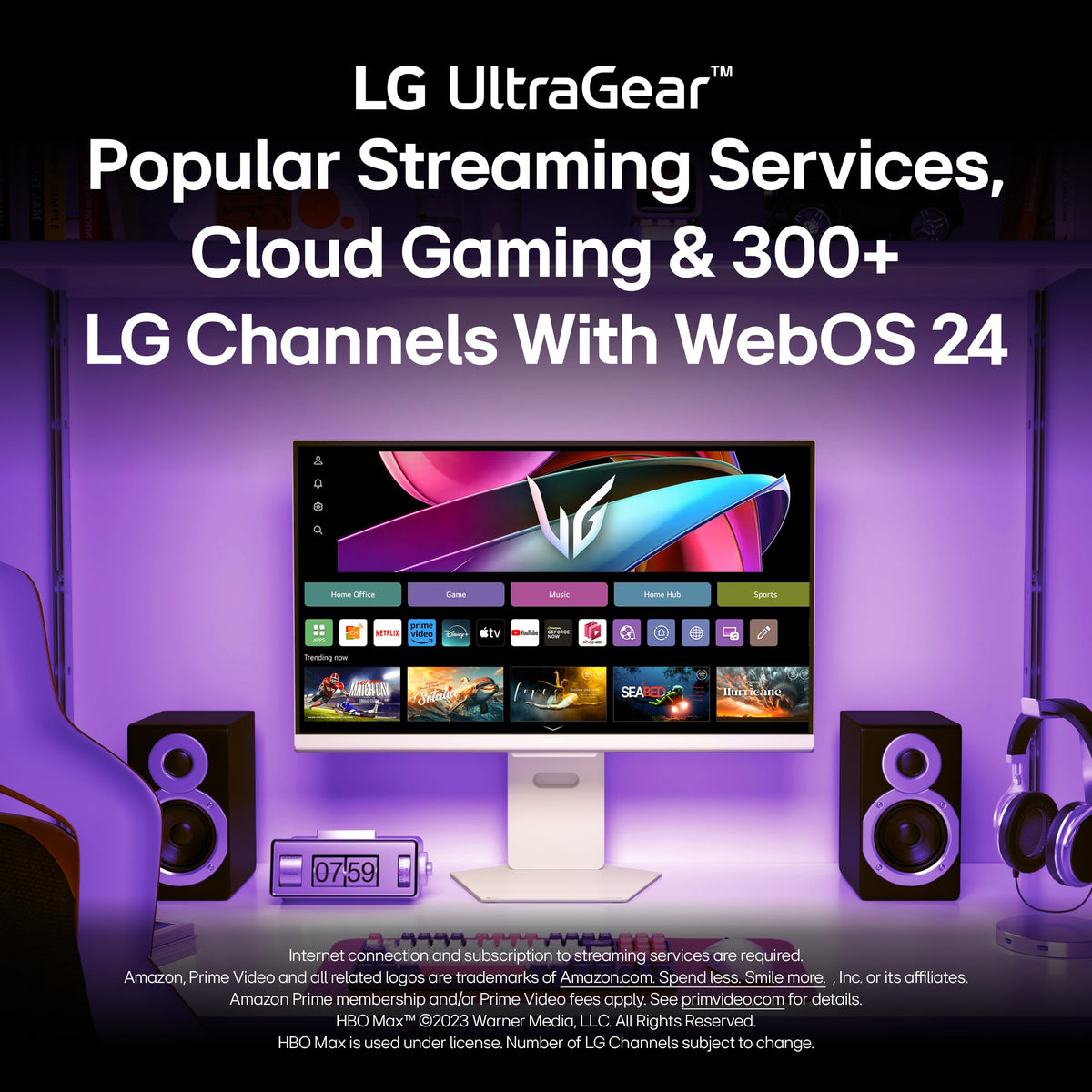 LG 32G810SA-W USB-C 65W power delivery simplifies desk setup.