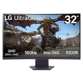 LG 32GS60QC-B Ultragear 32-inch curved monitor with immersive 1000R curve for immersive gaming