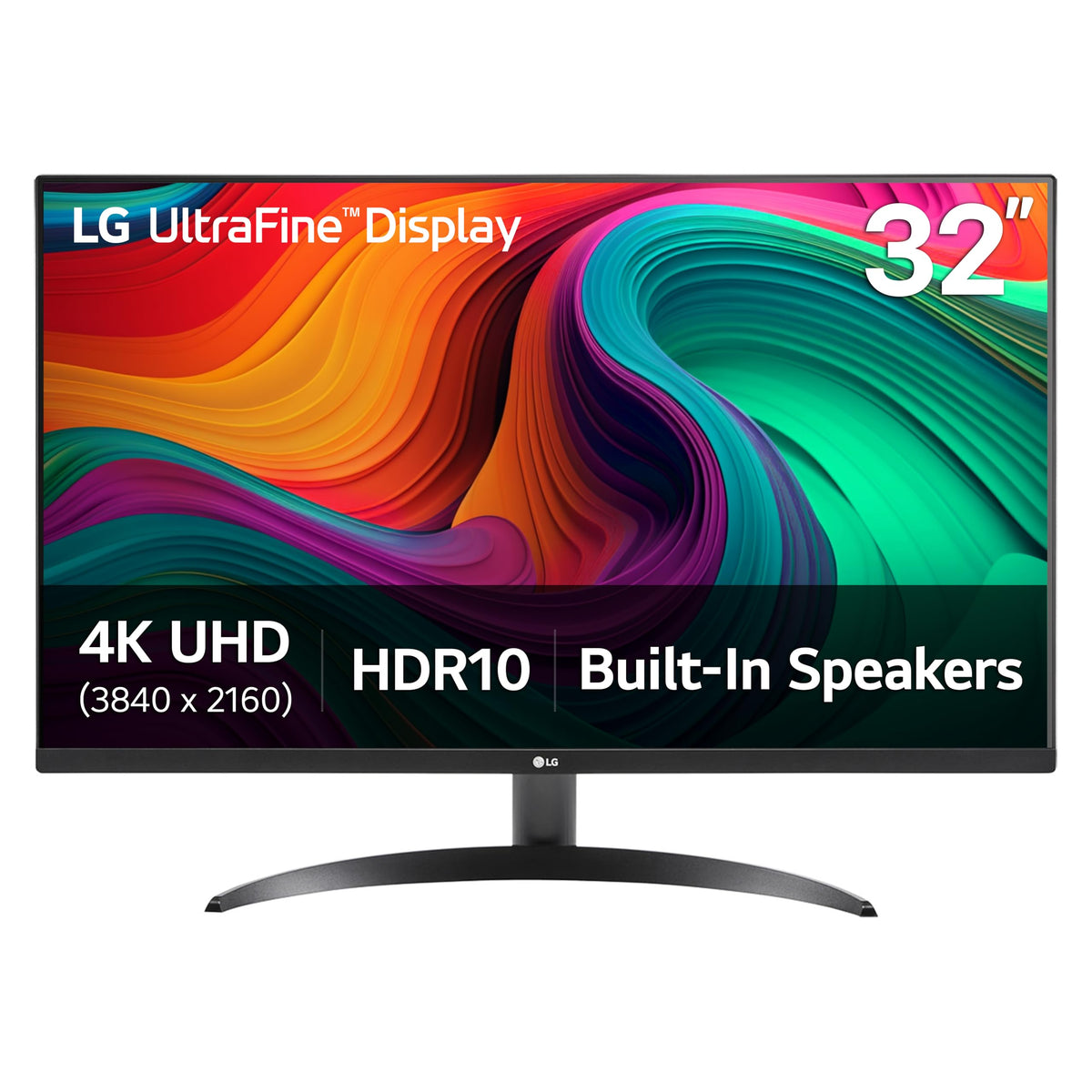 LG 32UR500K-B 4K UHD display showing crisp text and vibrant colors for work and entertainment