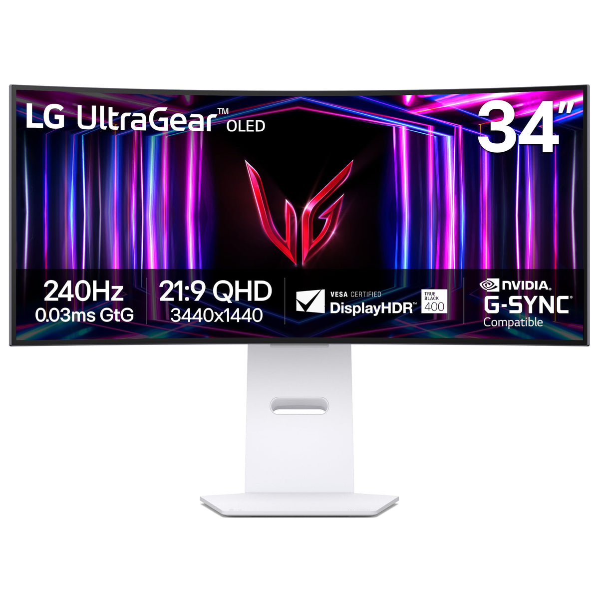 LG 34GS95QE Ultragear OLED curved monitor for immersive gaming visuals