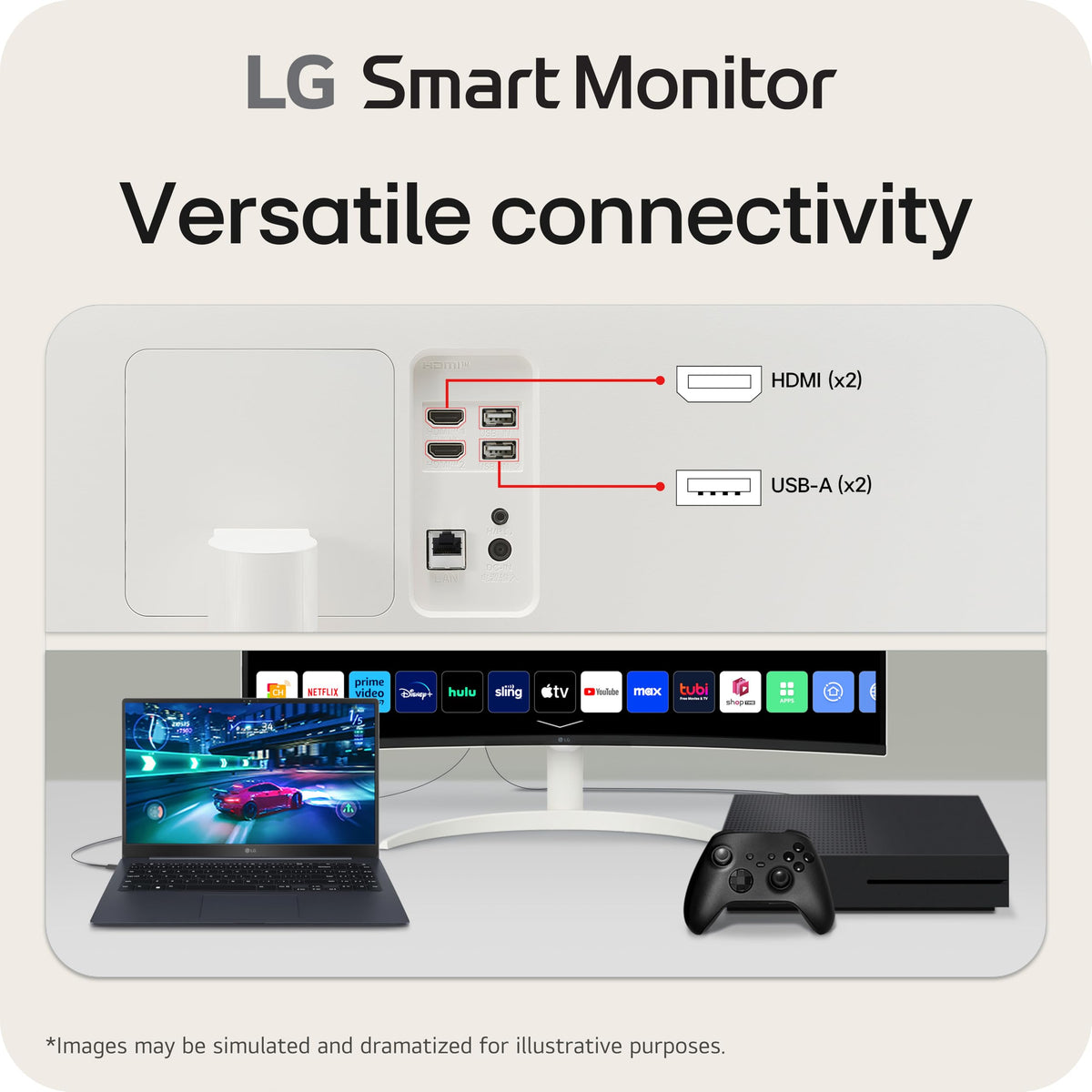 LG 34SR60QC-W 100Hz refresh for smoother gaming and scrolling