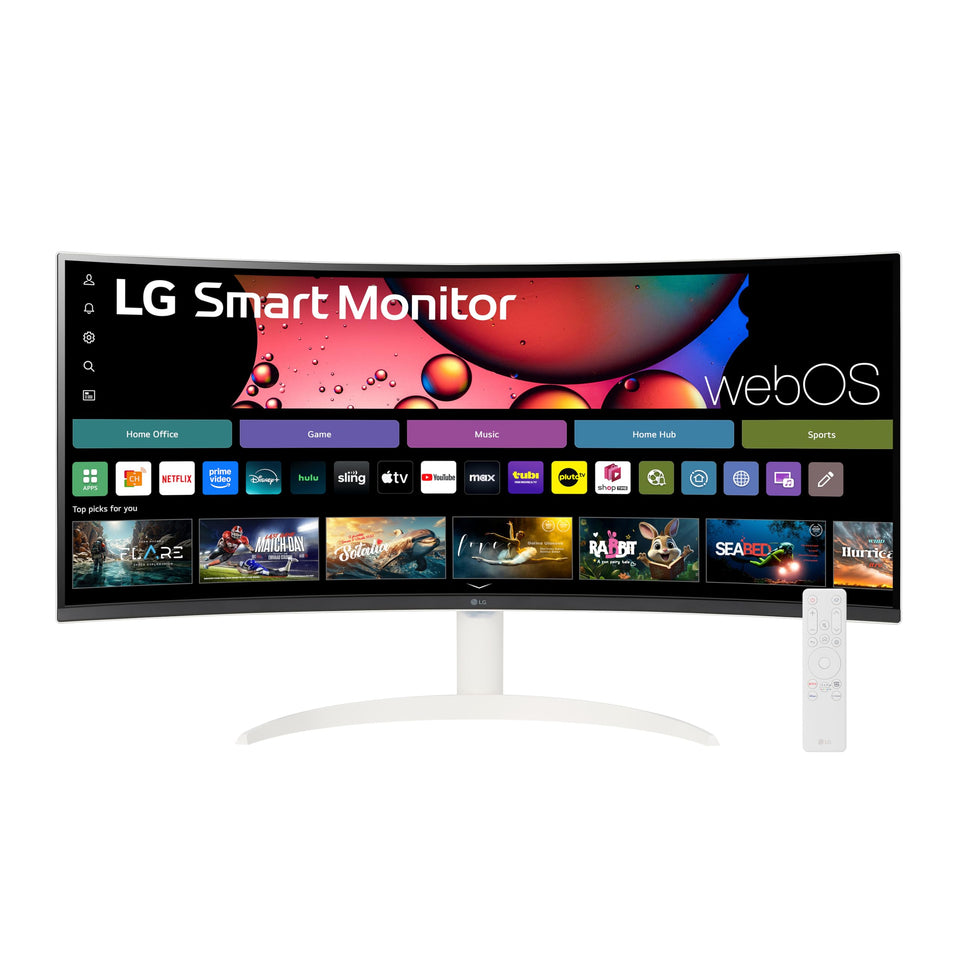 LG 34SR60QC-W 34-inch ultrawide curved display for immersive multitasking