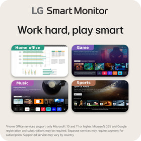 LG 34SR60QC-W built-in speakers for convenient audio on the desk