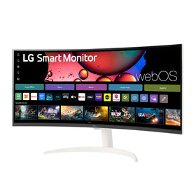 LG 34SR60QC-W sleek white design complements modern desks