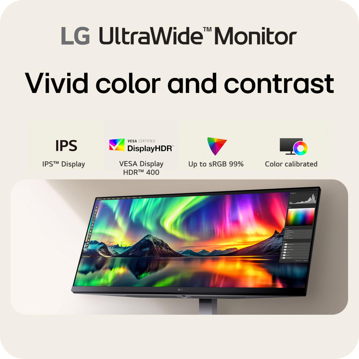 LG 34U530A-W HDR IPS panel with vivid, accurate colors