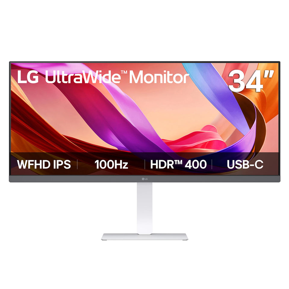 LG 34U530A-W ultrawide display angled for productive multitasking