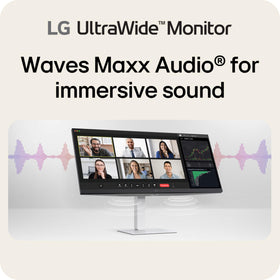LG 34U530A-W Waves MaxxAudio built-in speakers deliver immersive sound
