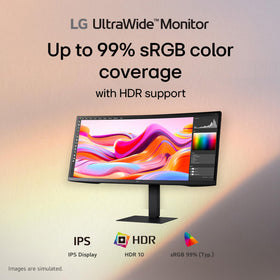 LG 34U650A-B HDR10 with 99% sRGB delivers vibrant color for documents.