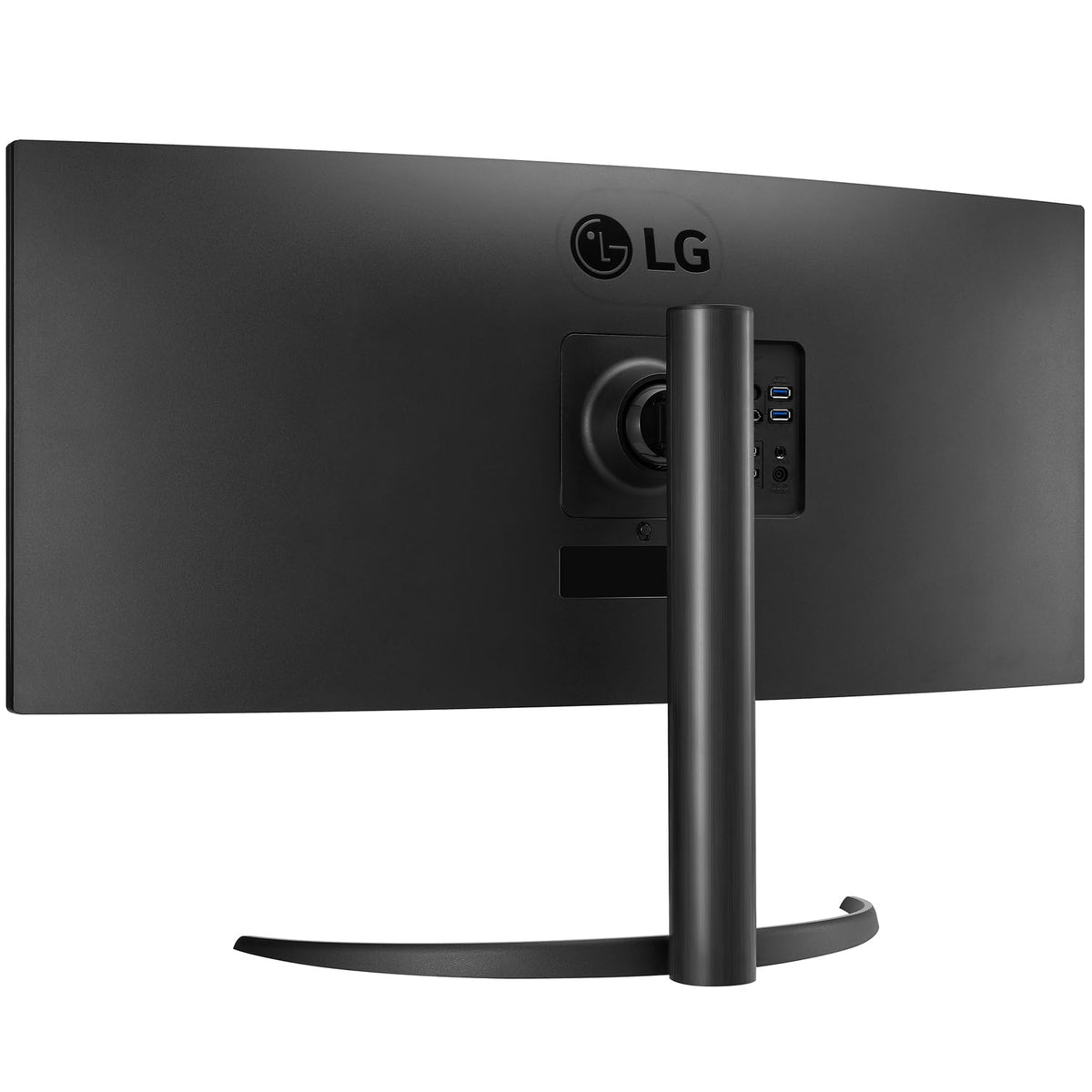 LG 34WR55QC-B adjustable stand with height, pivot, and tilt for comfort