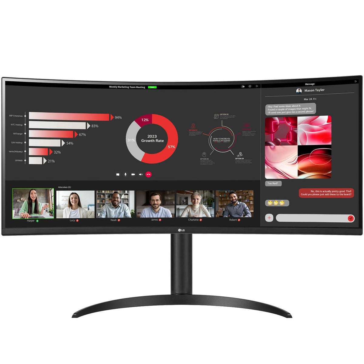 LG 34WR55QC-B ultrawide curved panel for immersive multitasking