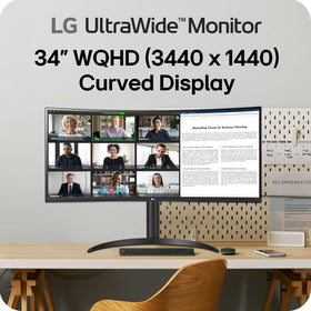 LG 34WR55QK-B 100Hz refresh rate improves smooth scrolling and heavy tasks.