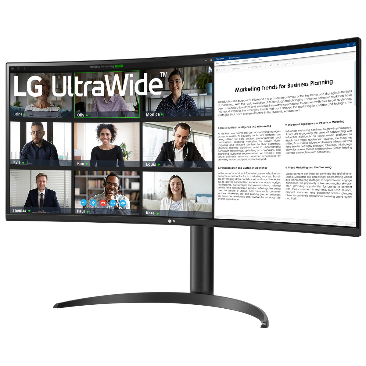 LG 34WR55QK-B multiple ports including HDMI, DP and USB for easy connections.
