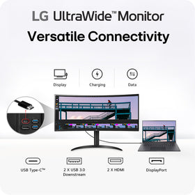 LG 34WR55QK-B Reader Mode reduces blue light for comfortable long sessions.