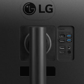 LG 34WR55QK-B ideal for productivity and entertainment in curved 21:9 setup.