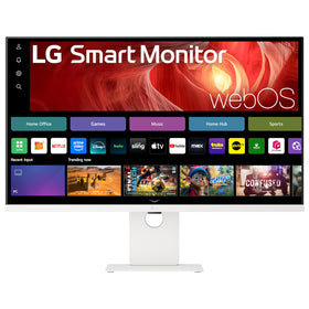 LG 37U730SA-W front view shows 37-inch 4K IPS display for immersive work and entertainment
