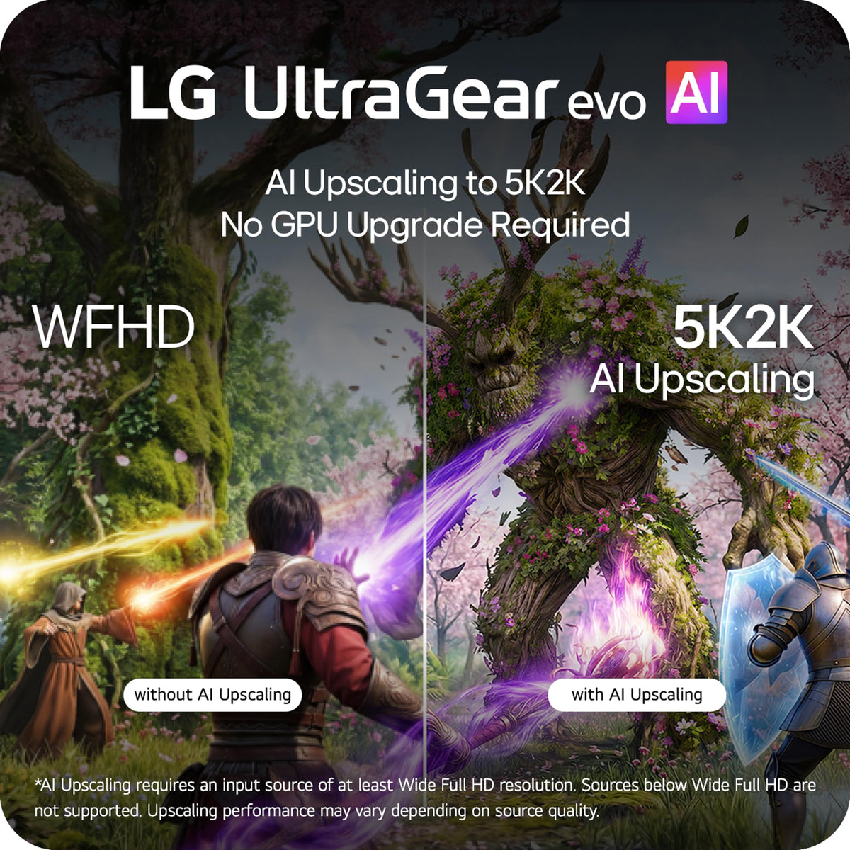 LG 39GX950B AI upscaling demo improving clarity toward 5K2K