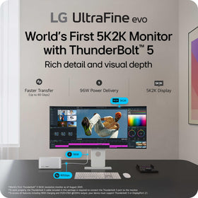 LG 40U990A-W curved 40-inch panel enhances immersive video editing.