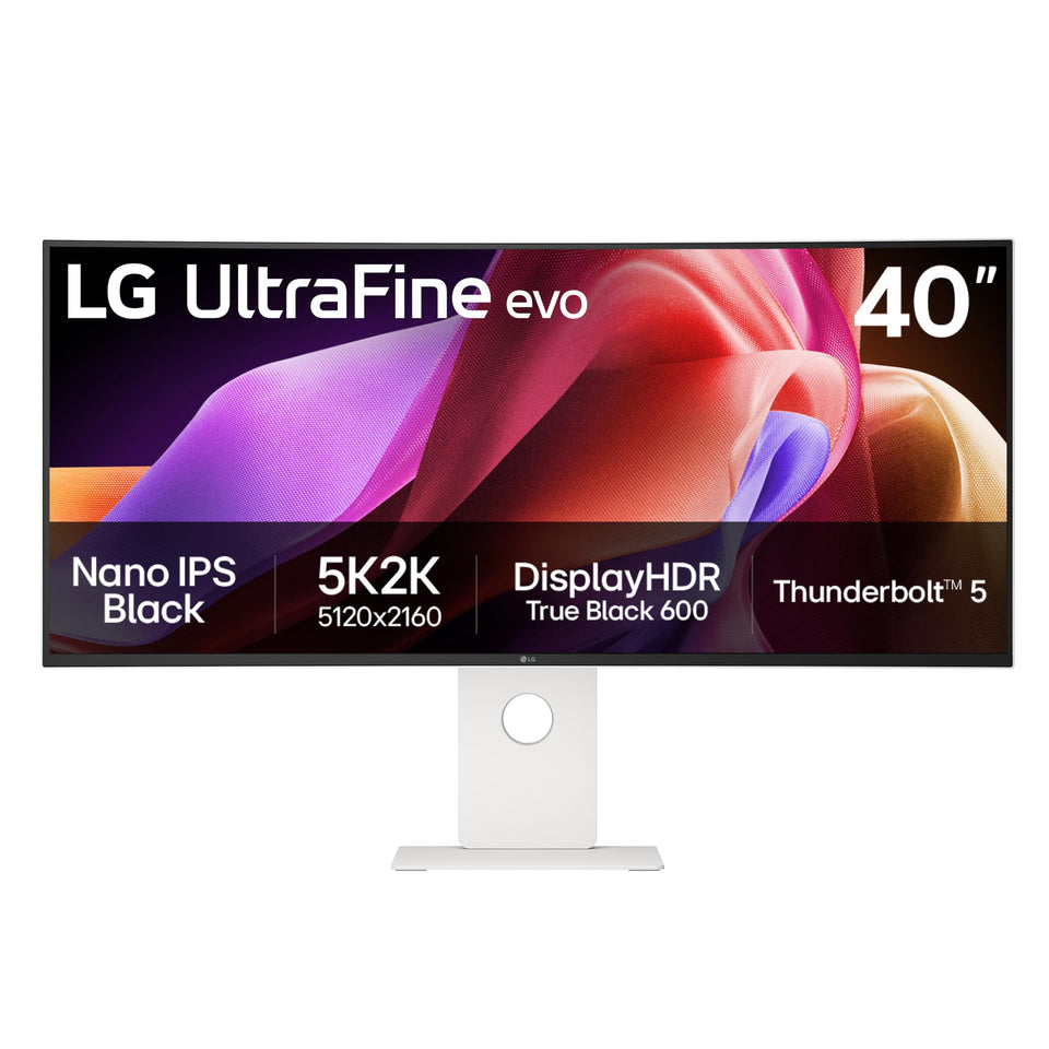 LG 40U990A-W world’s first 5K2K monitor with Thunderbolt 5 for fast data and charging.