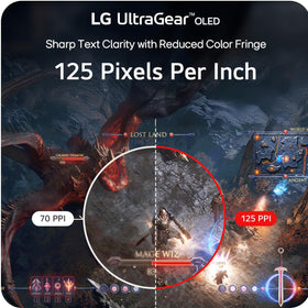 LG 45GX950A-B up to 1300 nits brightness with deep blacks.