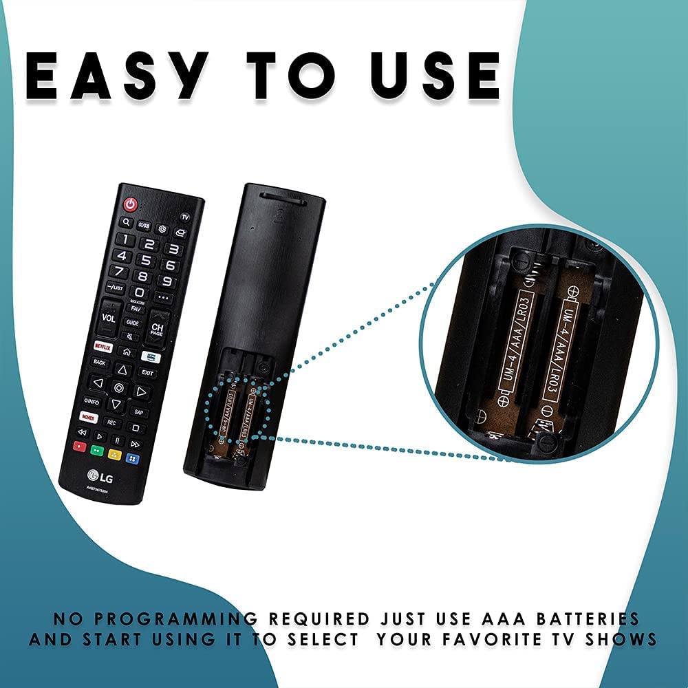 LG AKB75675304 remote battery compartment offers easy access and quick setup