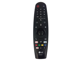 LG AN MR20GA remote back view shows symmetrical button layout for quick access.