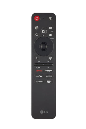 LG MR25GA front view showing buttons and ergonomic shape for comfortable control