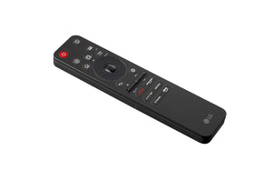 LG MR25GA on living room couch controlling TV for seamless streaming and navigation