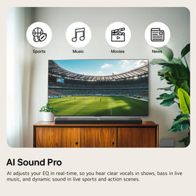 LG S20A WOW Orchestra setup visual indicating synchronized TV and soundbar audio