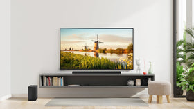 LG S60T AI Sound Pro artwork highlights crisp vocals and dynamic scenes.