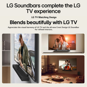 LG S70TY rear surround speakers expand the soundstage wirelessly for ambient effects.
