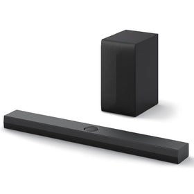 LG S70TY soundbar front view enhances TV audio with a slim, stylish profile.